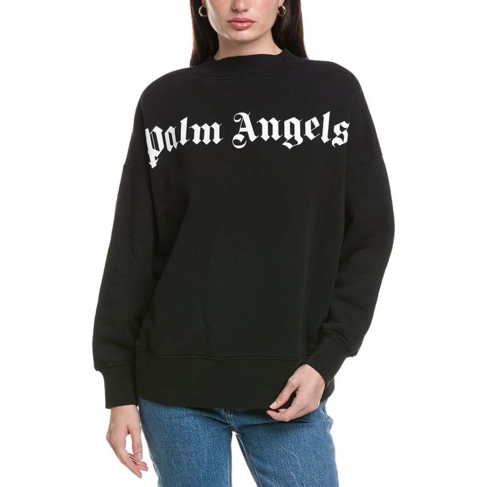 Palm Angels Womens Crewneck Sweater, Black